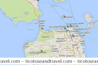 San Franciscon Kartta: Suosittuja Matkailualueita